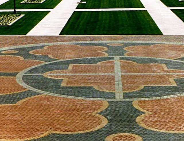 Plaza at Friend’s University in Wichita, KS: Paver plaza installation