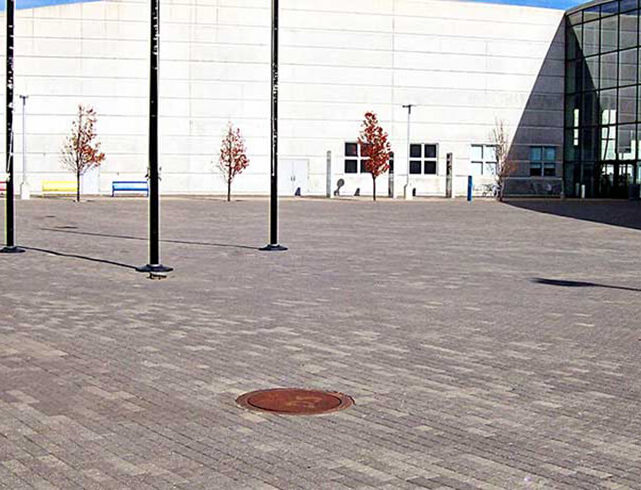 Exploration Place in Wichita, KS: Interlocking paver installation